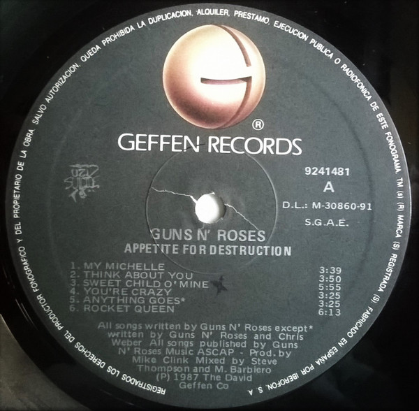 Guns N' Roses - Appetite For Destruction | Geffen Records (9241481 (5E)) - 3