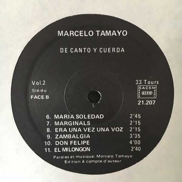 Marcelo Tamayo - De Canto y Cuerda | Auteur (21 207) - 4