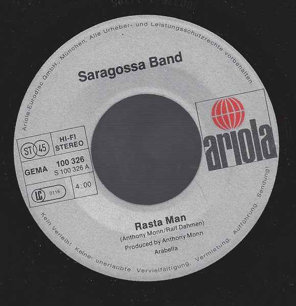 Saragossa Band - Rasta Man | Ariola (100 326) - 3