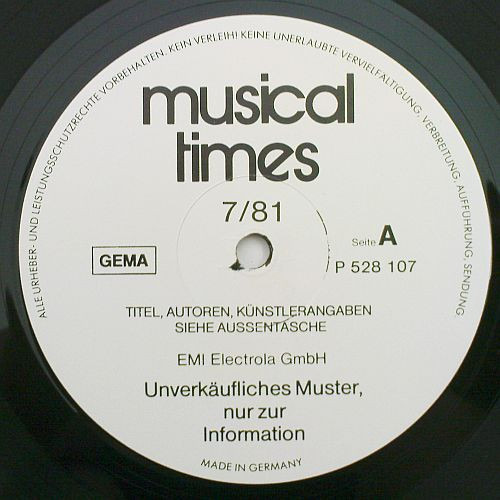 Various - Musical Times Ausgabe 8'81 | EMI Electrola (P 528107) - 3 Various - Musical Times Ausgabe 8'81 | EMI Electrola (P 528107) - 3