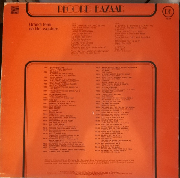 Various - Grandi Temi Da Film Western | Record Bazaar (RB44) - 2