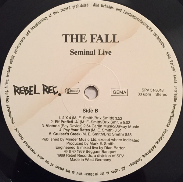 The Fall - Seminal Live | Rebel Rec. (SPV 51-3018) - 4