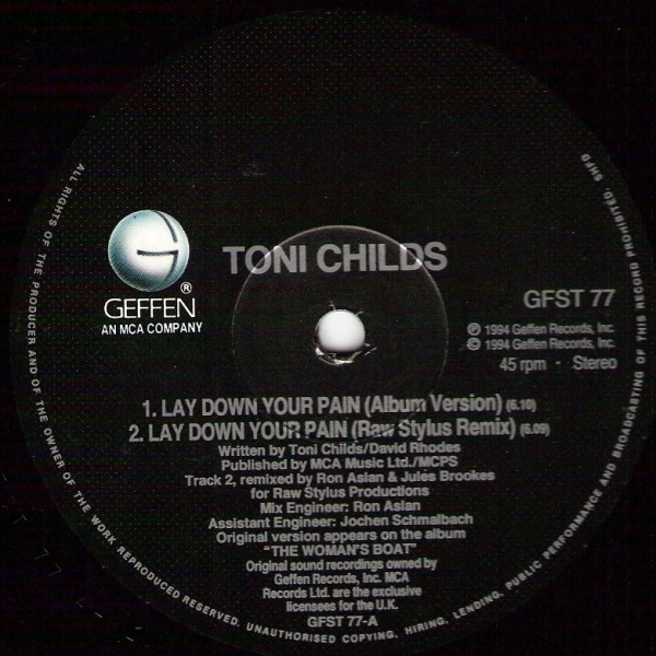 Toni Childs - Lay Down Your Pain | Geffen Records (GFST 77) - 3