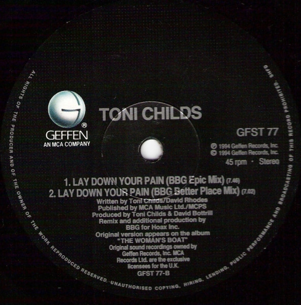 Toni Childs - Lay Down Your Pain | Geffen Records (GFST 77) - 4