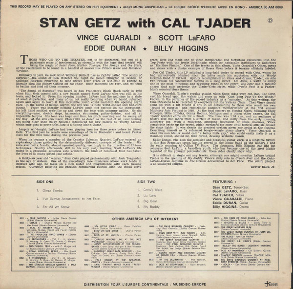 Stan Getz - Stan Getz With Cal Tjader | America Records (30 AM 6069) - 2