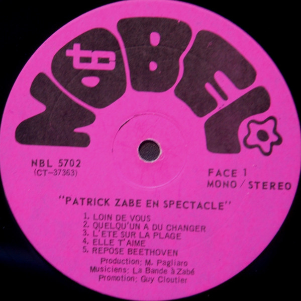 Patrick Zabé - Patrick Zabé En Spectacle [Vinyl] | Nobel (NBL-5702) - 3