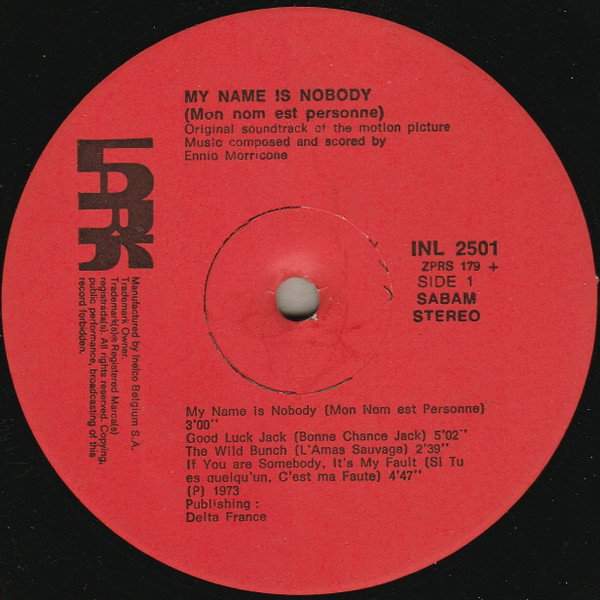 Ennio Morricone - Bande Originale Du Film "My Name Is Nobody" = Mon Nom Est Personne | Lark (INL 2501) - 3