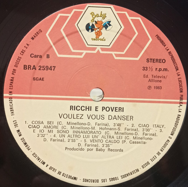 Ricchi E Poveri - Voulez Vous Danser | Baby Records (BRA 25947) - 4