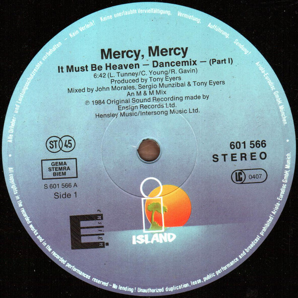 Mercy, Mercy - It Must Be Heaven | Island Records (601 566) - 2
