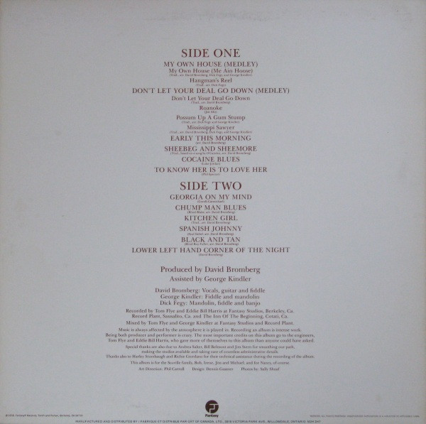 David Bromberg - My Own House | Fantasy (9160-9572) - 2 David Bromberg - My Own House | Fantasy (9160-9572) - 2