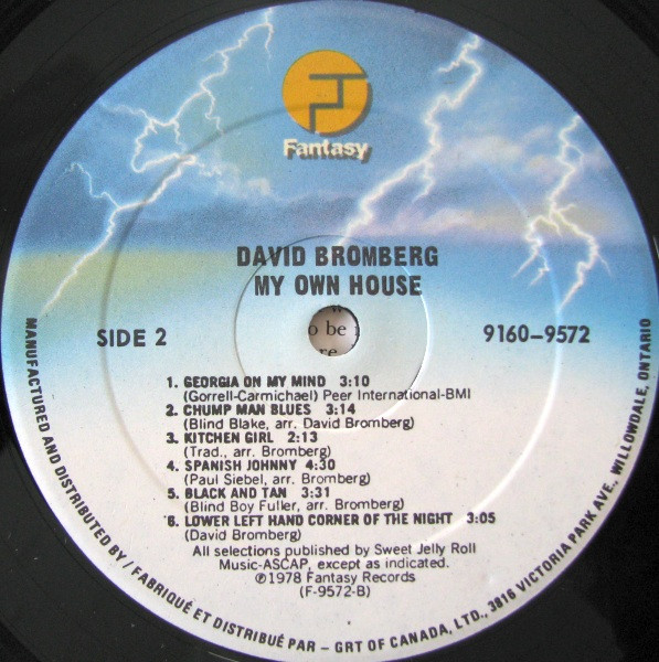 David Bromberg - My Own House | Fantasy (9160-9572) - 4 David Bromberg - My Own House | Fantasy (9160-9572) - 4