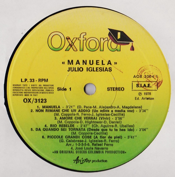 Julio Iglesias - Special | Oxford (AOX/3304) - 3 Julio Iglesias - Special | Oxford (AOX/3304) - 3