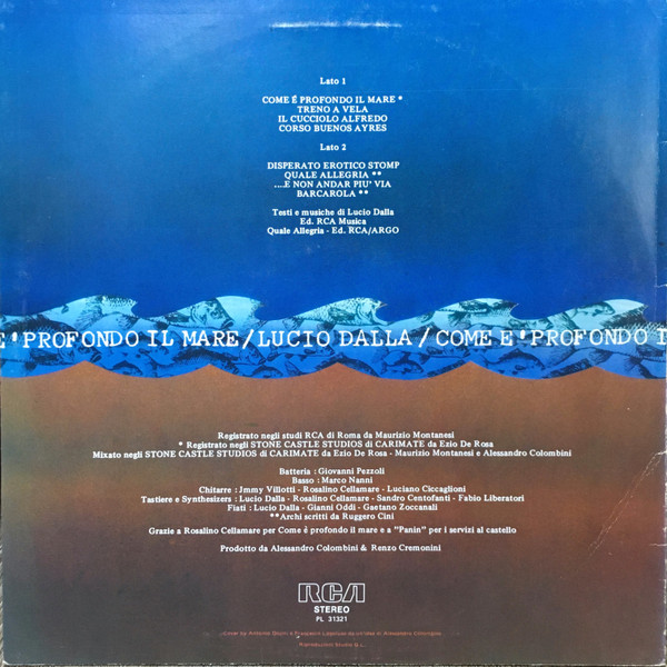 Lucio Dalla - Come È Profondo Il Mare | RCA (PL 31321) - main Lucio Dalla - Come È Profondo Il Mare | RCA (PL 31321) - main