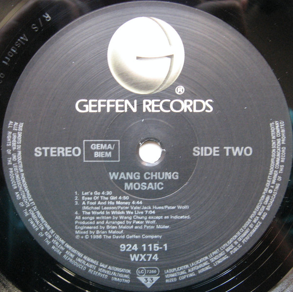 Wang Chung - Mosaic | Geffen Records (924 115-1) - 4