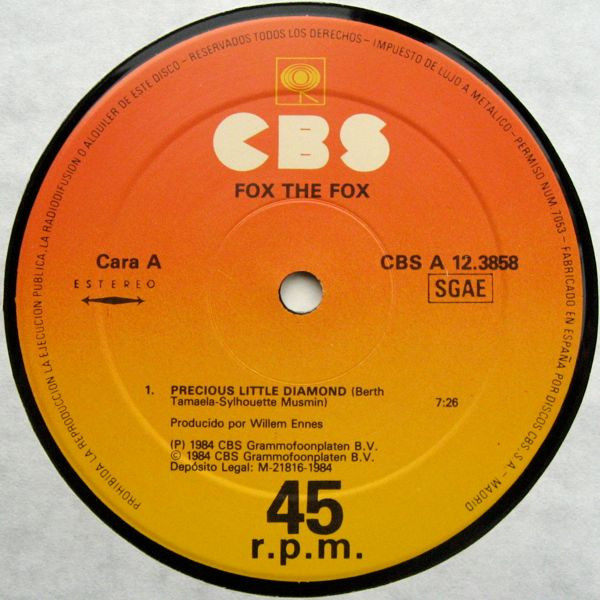Fox The Fox - Precious Little Diamond (Special Remix) | CBS (CBS A 12.3858) - 3
