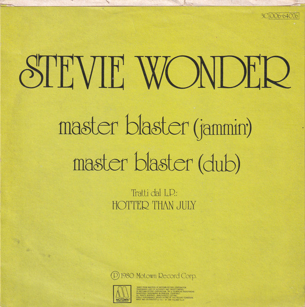 Stevie Wonder - Master Blaster (Jammin') | Motown (3C 006-64076) - 2