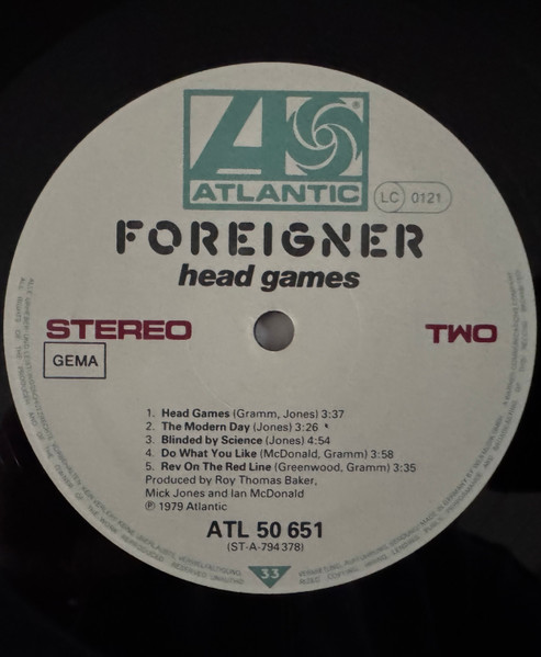 Foreigner - Head Games | Atlantic (ATL 50 651) - 4 Foreigner - Head Games | Atlantic (ATL 50 651) - 4