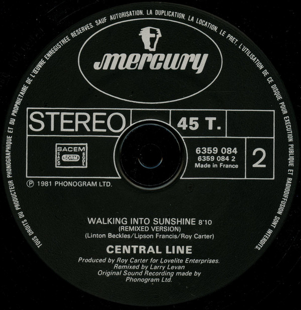 Central Line - Walking Into Sunshine | Mercury (6359 084) - 3 Central Line - Walking Into Sunshine | Mercury (6359 084) - 3