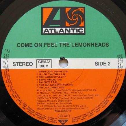 The Lemonheads - Come On Feel The Lemonheads | Atlantic (7567-82537-1) - 4