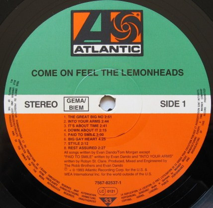 The Lemonheads - Come On Feel The Lemonheads | Atlantic (7567-82537-1) - 3