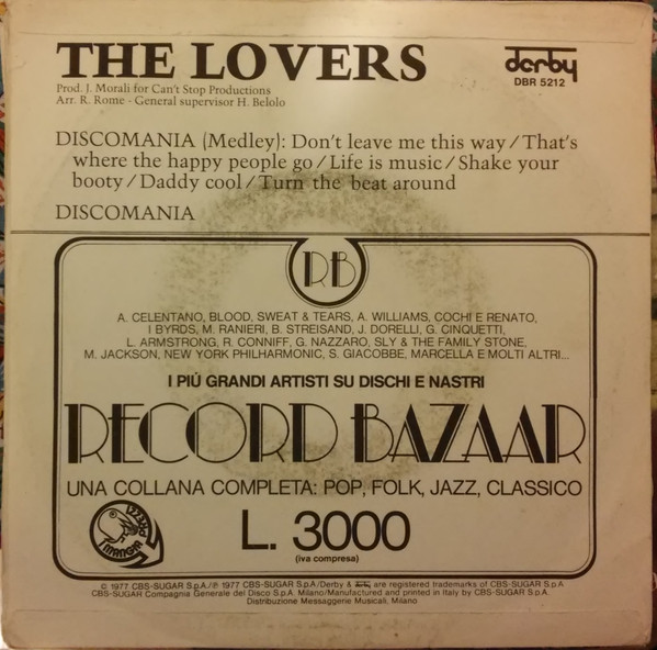The Lovers - Discomania | Derby (DBR 5212) - 2