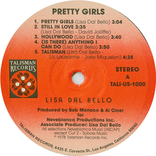Lisa Dal Bello - Pretty Girls | Talisman Records (TALI-US-1000) - 3