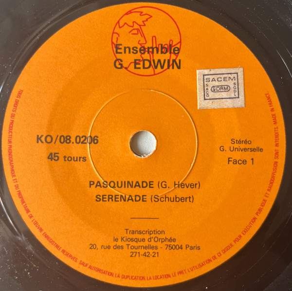 Ensemble Gerard Edwin - Ensemble G. Edwin | Le Kiosque d'Orphée (KO/08.0206) - 3 Ensemble Gerard Edwin - Ensemble G. Edwin | Le Kiosque d'Orphée (KO/08.0206) - 3