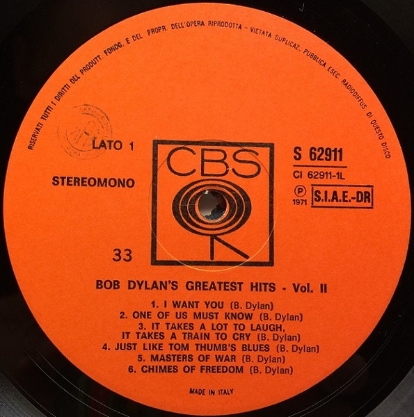 Bob Dylan - Bob Dylan's Greatest Hits 2 | CBS (S 62911) - 4