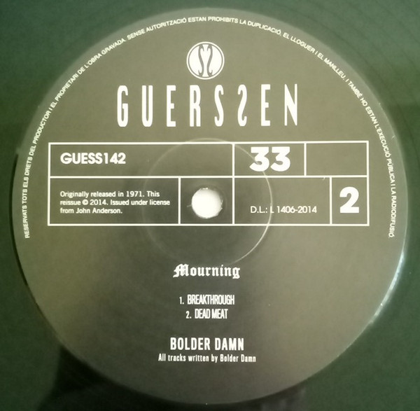 Bolder Damn - Mourning | Guerssen (GUESS142) - 4