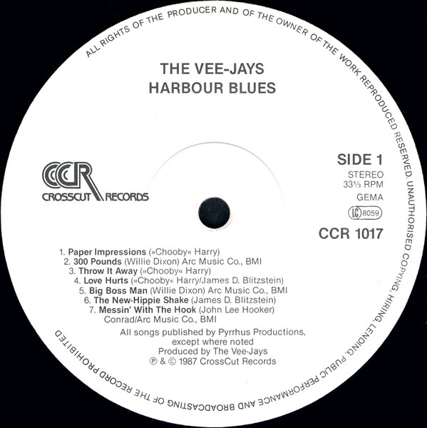 The Vee-Jays - Harbour Blues | Crosscut Records (CCR 1017) - 3 The Vee-Jays - Harbour Blues | Crosscut Records (CCR 1017) - 3