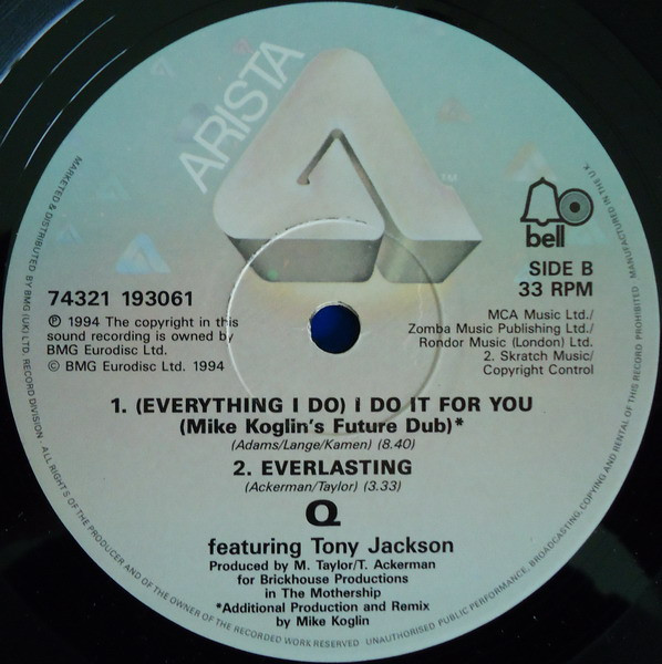Q featuring Tony Jackson - (Everything I Do) I Do It For You | Arista (74321 193061) - 4 Q featuring Tony Jackson - (Everything I Do) I Do It For You | Arista (74321 193061) - 4