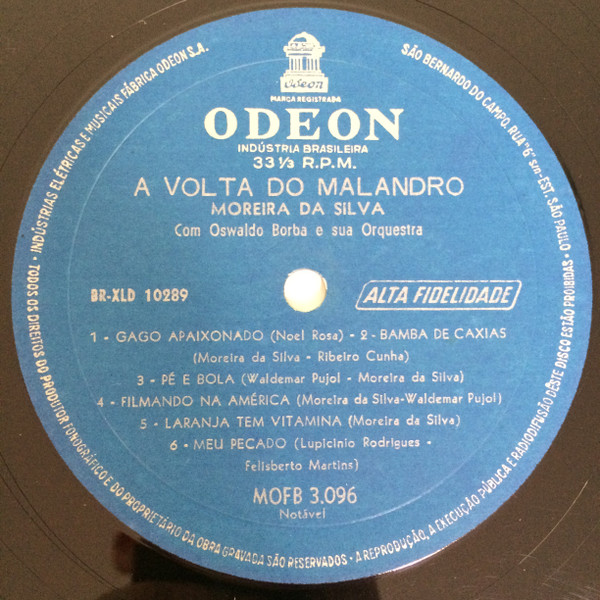 Moreira Da Silva - A Volta Do Malandro | Odeon (MOFB 3.096) - 3