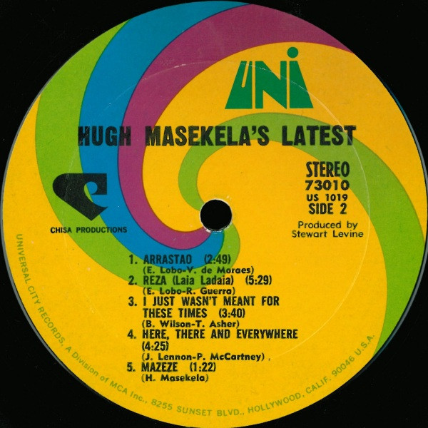 Hugh Masekela - Hugh Masekela's Latest | UNI Records (73010) - 4