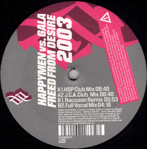 Happymen vs. Gala - Freed From Desire 2003 | Do It Yourself Entertainment (Germany) (DIYG 003) - 2 Happymen vs. Gala - Freed From Desire 2003 | Do It Yourself Entertainment (Germany) (DIYG 003) - 2