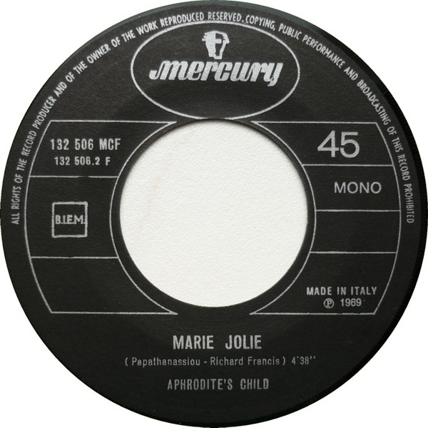 Aphrodite's Child - Let Me Love Let Me Live / Marie Jolie | Mercury (MCF 132506) - 4