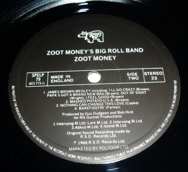 Zoot Money's Big Roll Band - Zoot! | RSO (SPELP 79) - 3