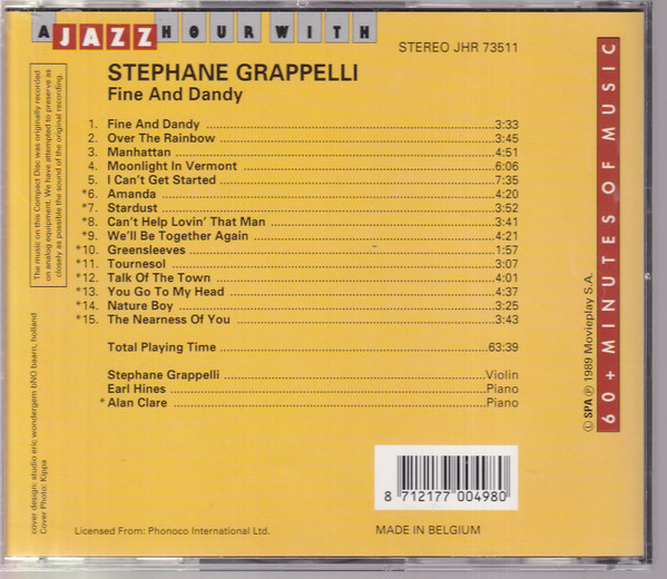 Stéphane Grappelli - Fine And Dandy | Jazz Hour (JHR 73511) - 3