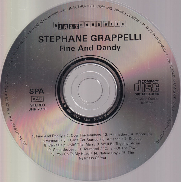 Stéphane Grappelli - Fine And Dandy | Jazz Hour (JHR 73511) - 2