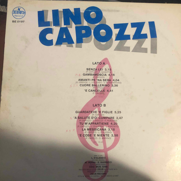 Lino Capozzi - Senza Lei | Zeus Record (BE 0197) - 2