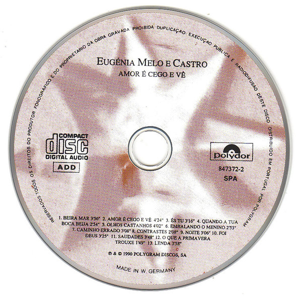 Eugénia Melo e Castro - Amor É Cego E Vê | Polydor (8473722) - 3
