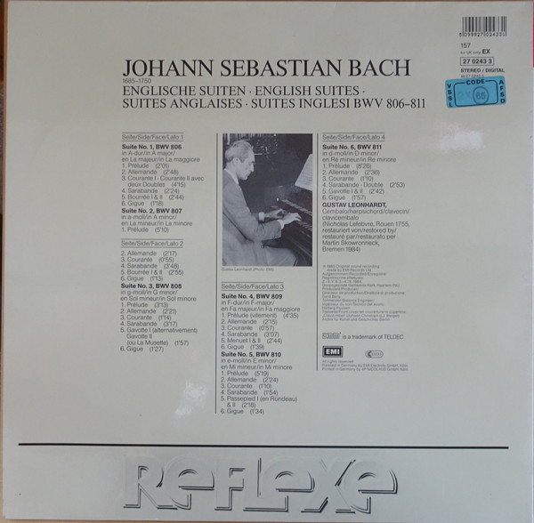 Johann Sebastian Bach , Gustav Leonhardt - Enlische Suiten - English Suites - Suites Anglais | His Master's Voice (27 0243 3) - 2 Johann Sebastian Bach , Gustav Leonhardt - Enlische Suiten - English Suites - Suites Anglais | His Master's Voice (27 0243 3) - 2
