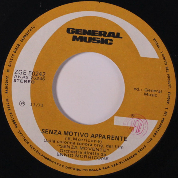 Ennio Morricone - Senza Motivo Apparente / Ricerca | General Music (ZGE 50242) - 3 Ennio Morricone - Senza Motivo Apparente / Ricerca | General Music (ZGE 50242) - 3