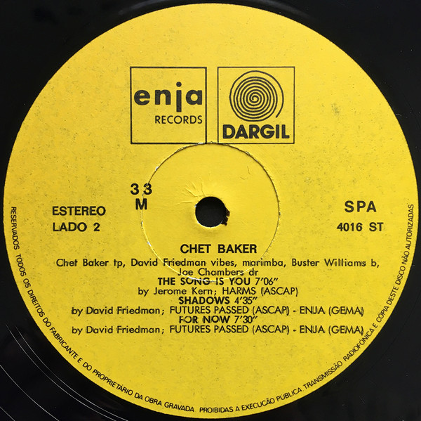 Chet Baker , David Friedman , Buster Williams , Joe Chambers - Peace | Enja Records (enja 4016) - 4