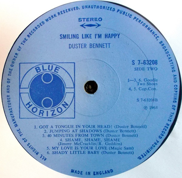 Duster Bennett - Smiling Like I'm Happy | Blue Horizon (S7-63208) - 4