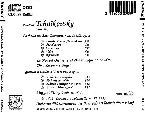 Pyotr Ilyich Tchaikovsky - La Belle au Bois Dormant / Quatuor à Cordes n°1 | Powder Classics (CD5089) - 3