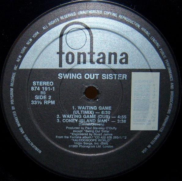Swing Out Sister - Waiting Game | Fontana (874 191-1) - 3 Swing Out Sister - Waiting Game | Fontana (874 191-1) - 3