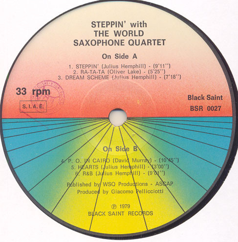World Saxophone Quartet - Steppin' With The World Saxophone Quartet | Black Saint (BSR 0027) - 4 World Saxophone Quartet - Steppin' With The World Saxophone Quartet | Black Saint (BSR 0027) - 4