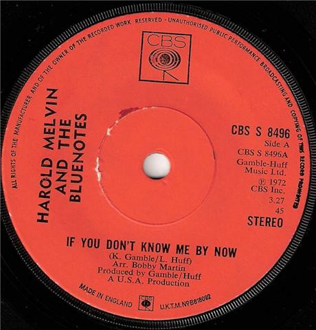 Harold Melvin And The Blue Notes - If You Don't Know Me By Now | CBS (CBS S 8496) - main Harold Melvin And The Blue Notes - If You Don't Know Me By Now | CBS (CBS S 8496) - main
