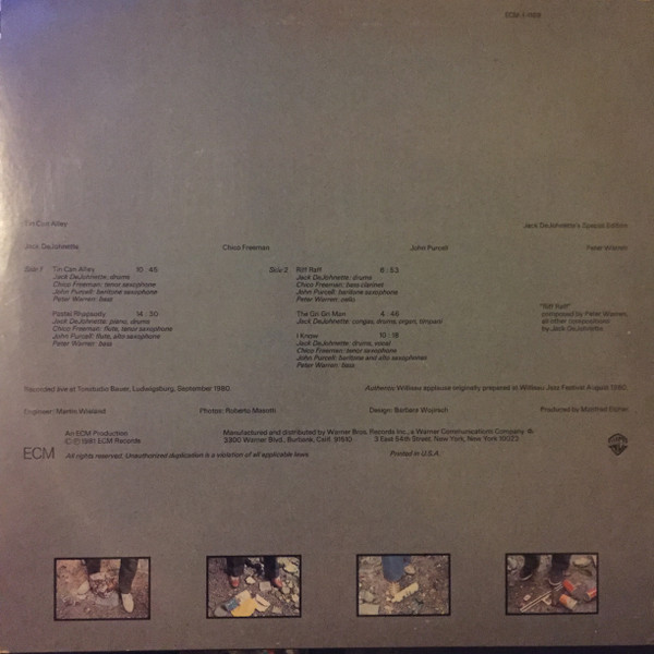 Jack DeJohnette's Special Edition - Tin Can Alley | ECM Records (ECM-1-1189) - 2 Jack DeJohnette's Special Edition - Tin Can Alley | ECM Records (ECM-1-1189) - 2