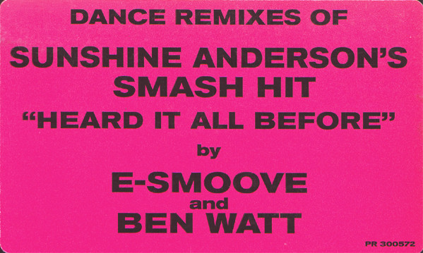 Sunshine Anderson - Heard It All Before (Dance Remixes) | Atlantic (PR 300572) - 2 Sunshine Anderson - Heard It All Before (Dance Remixes) | Atlantic (PR 300572) - 2